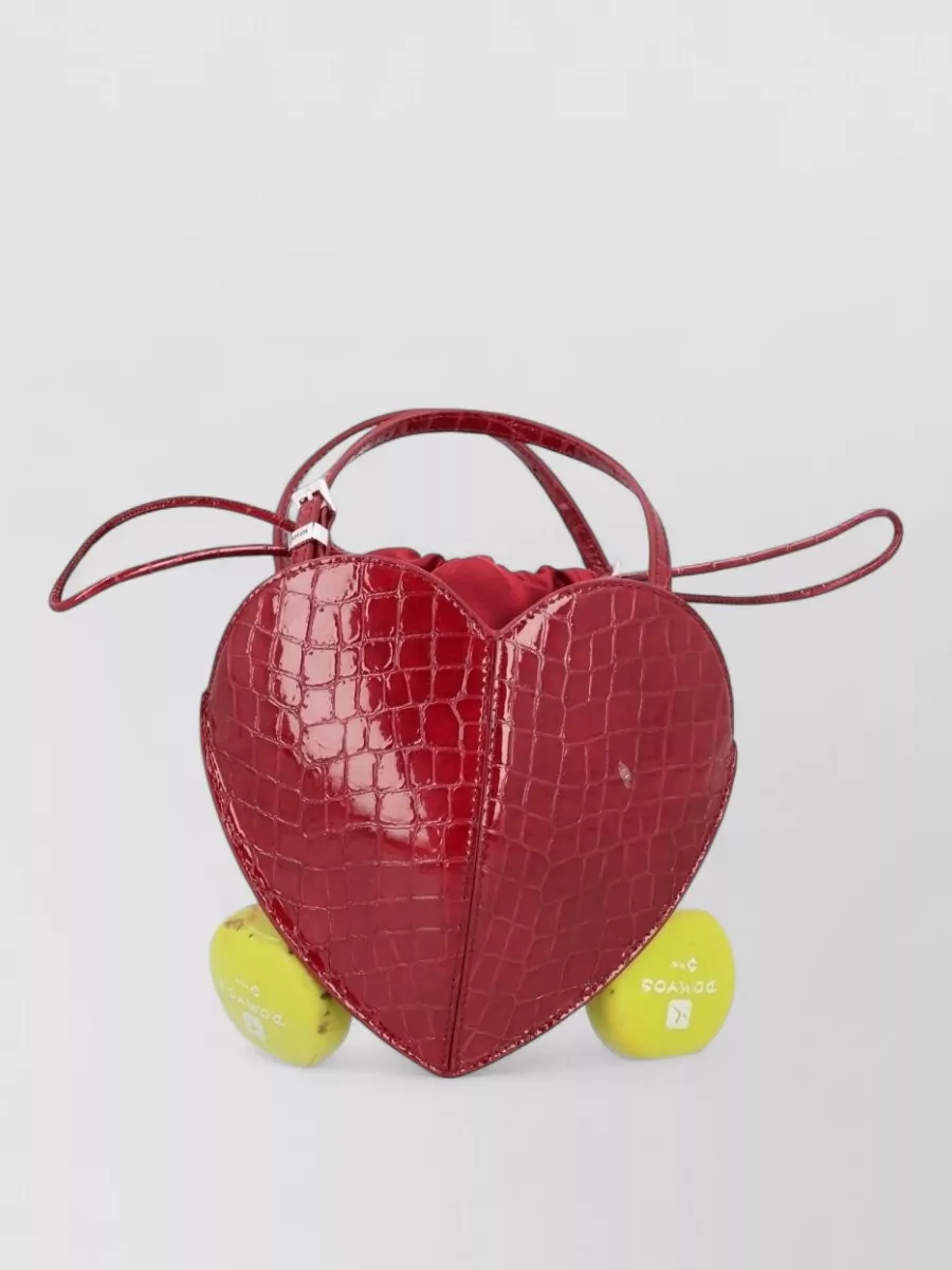 Rotate leather heart mini bag