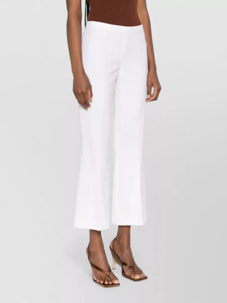 Parosh Wool Mid-Rise Cropped Flared Trousers