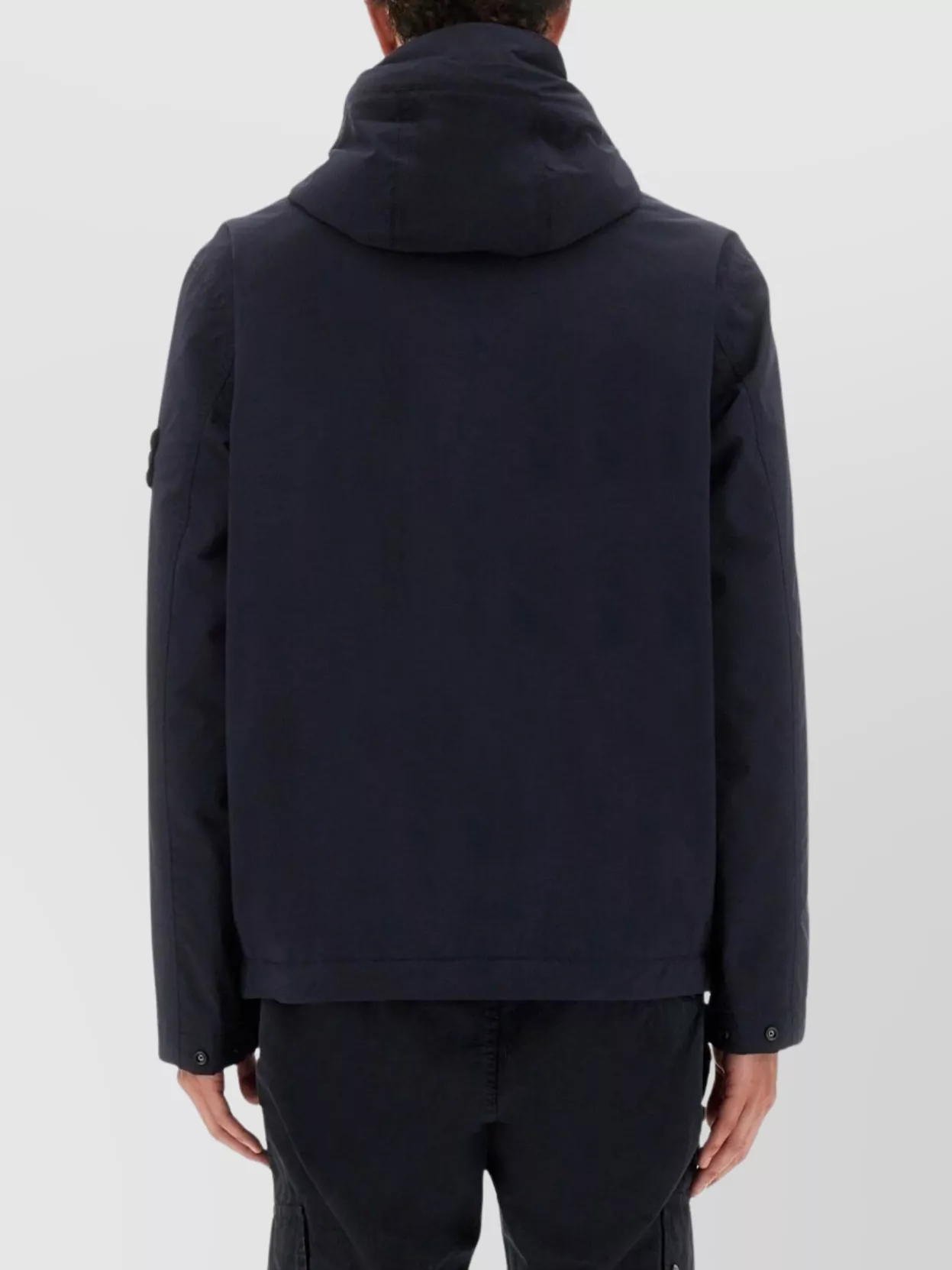 Stone Island Hooded Jacket With Adjustable Cuffs And Side Pockets