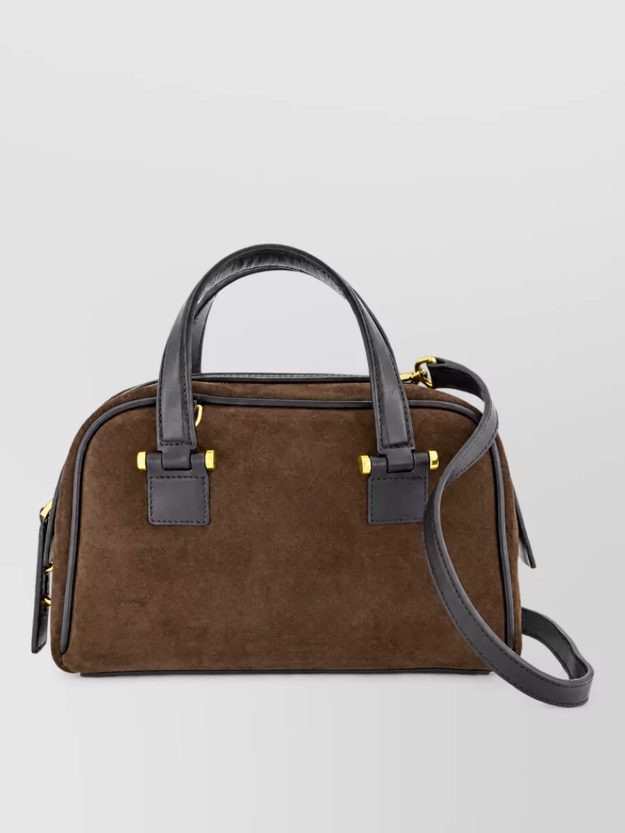 Ami Paris calf leather mini bowling bag