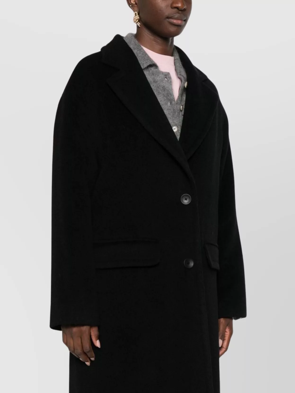 Tagliatore Wool Coat With Notched Lapel And Pockets