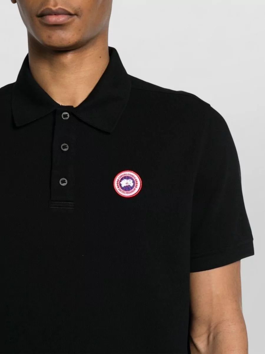 Canada Goose Logo Polo Shirt Cotton Pique Collar