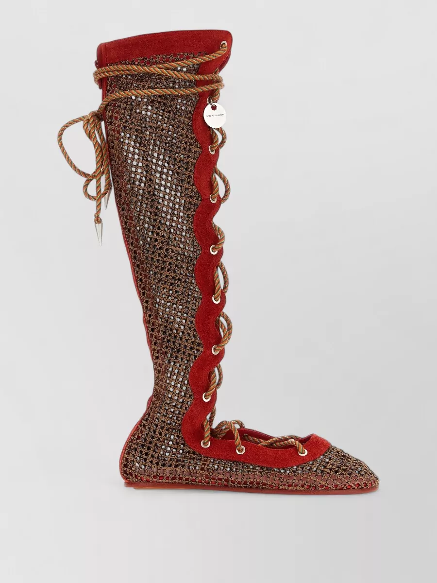Kiko Kostadinov Mesh And Suede Ankle Boots