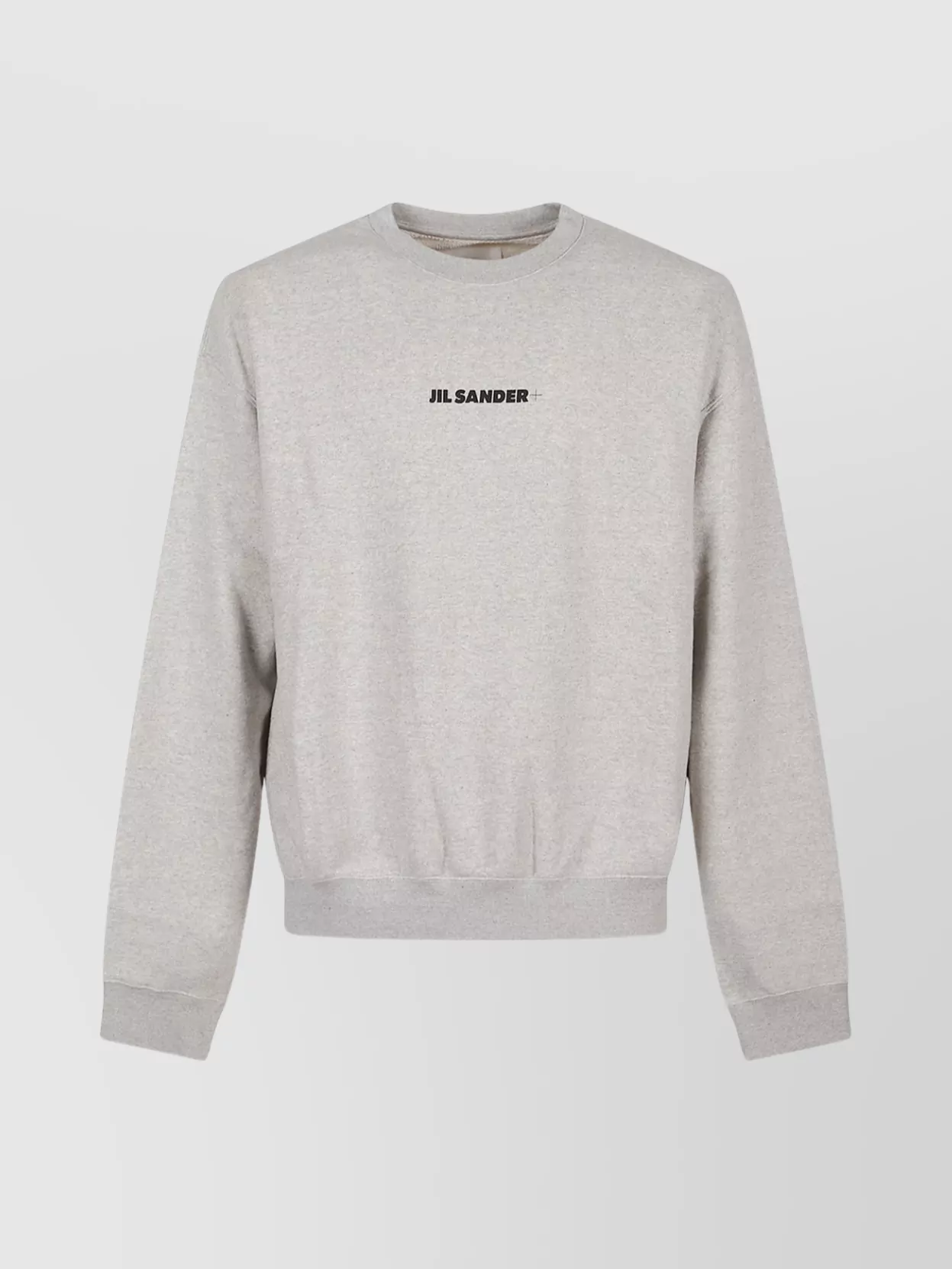 Jil Sander Ribbed Cotton Sweatshirt With Cuffs And Hem In White