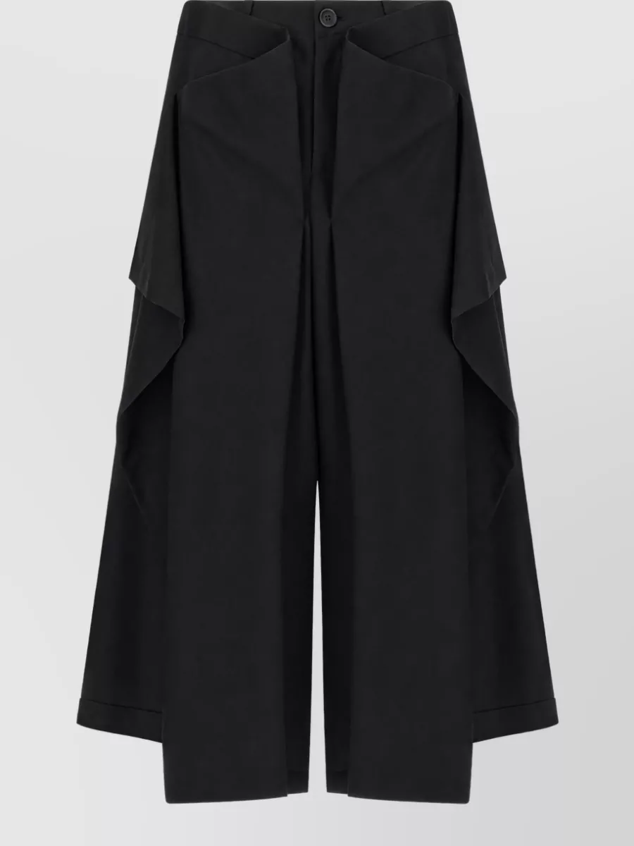 Issey Miyake wool draped wide-leg trousers