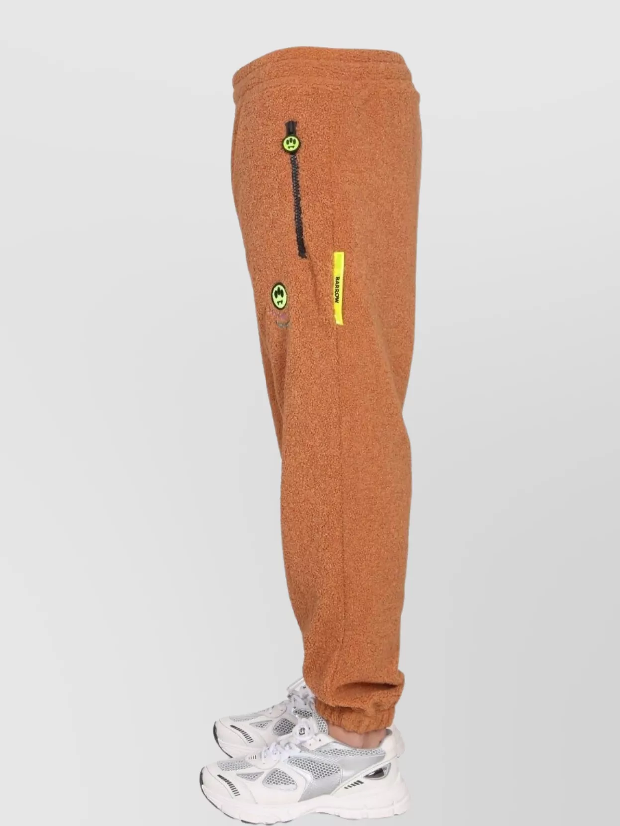 Barrow Textured Fabric Jogging Pants With Elastic Waistband In Orange
