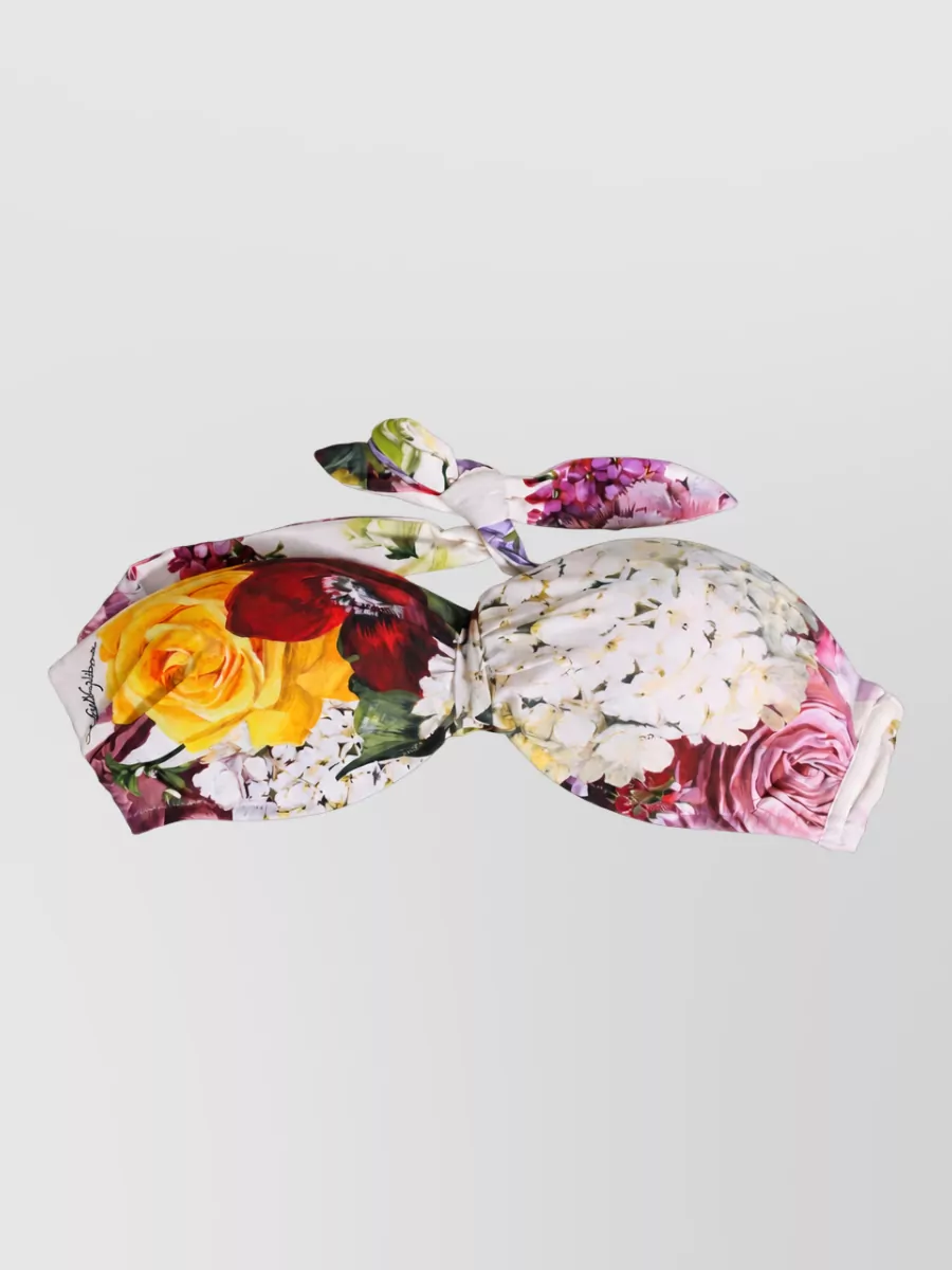 Dolce&Gabbana floral-print bikini top