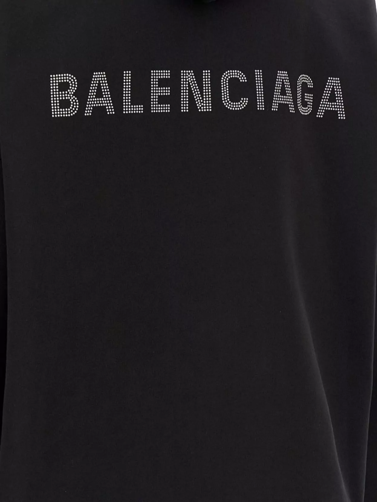 Shop Balenciaga Strass Back Detail Hoodie