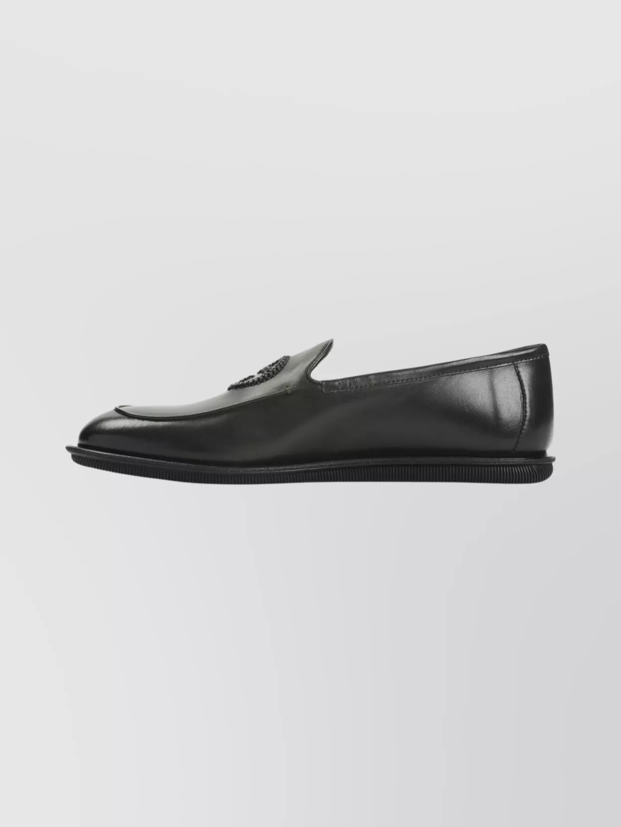 Giorgio Armani Round Toe Slippers Featuring Rubber Sole
