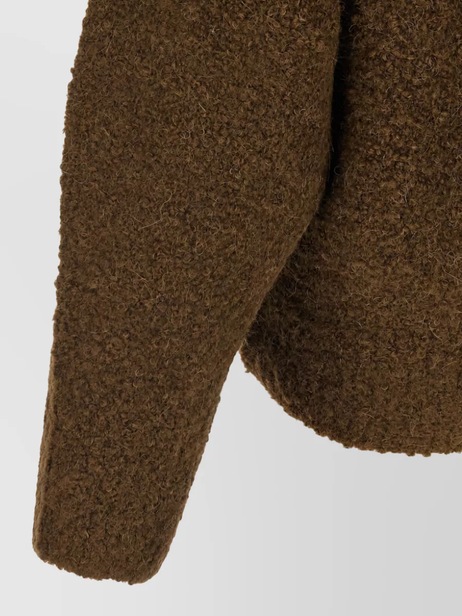 Totême Bouclé Alpaca Wool Turtleneck Sweater