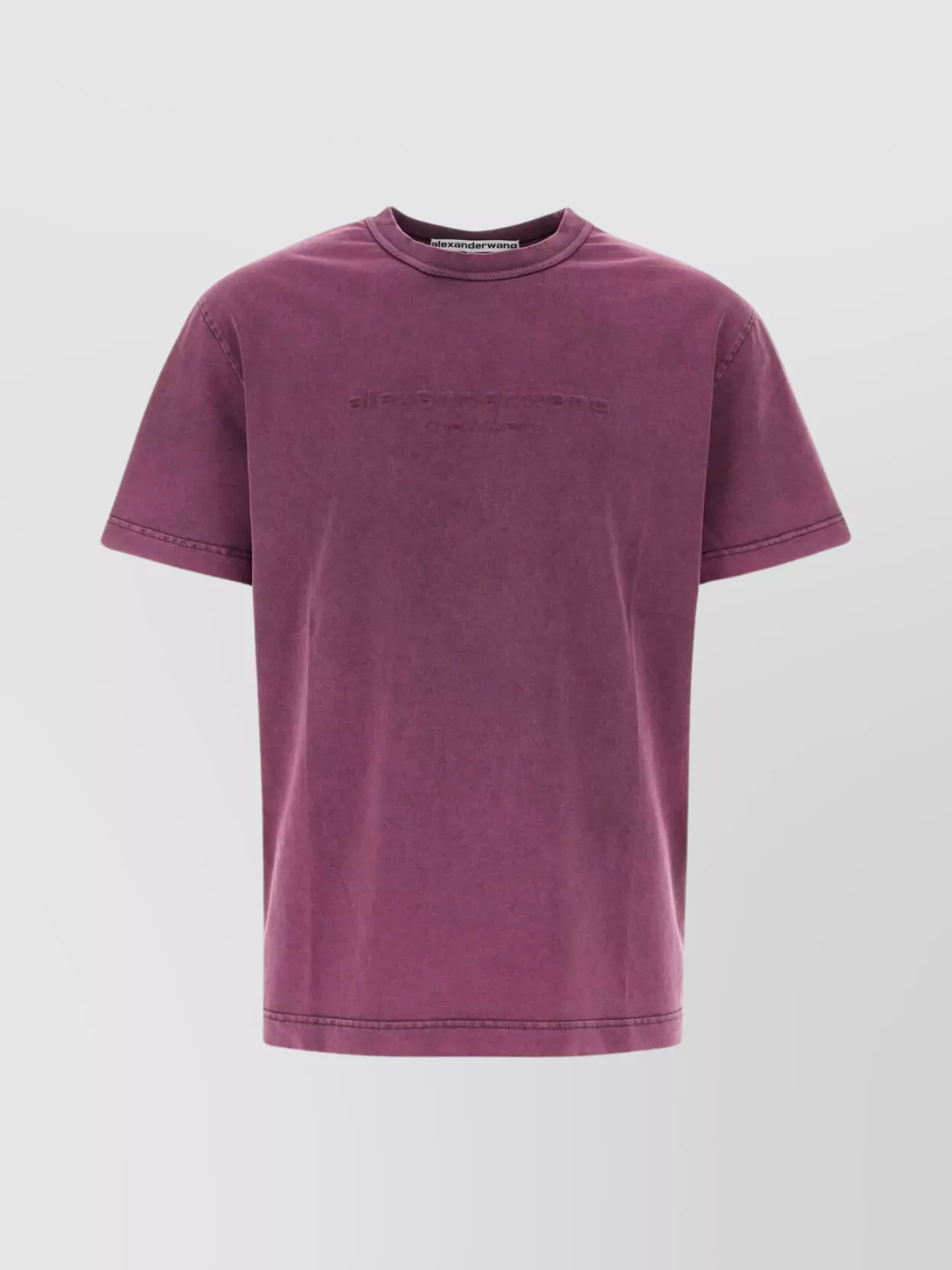 Shop Alexander Wang Ribbed Crew-neck Cotton T-shirt With Short Sleeves In Purple