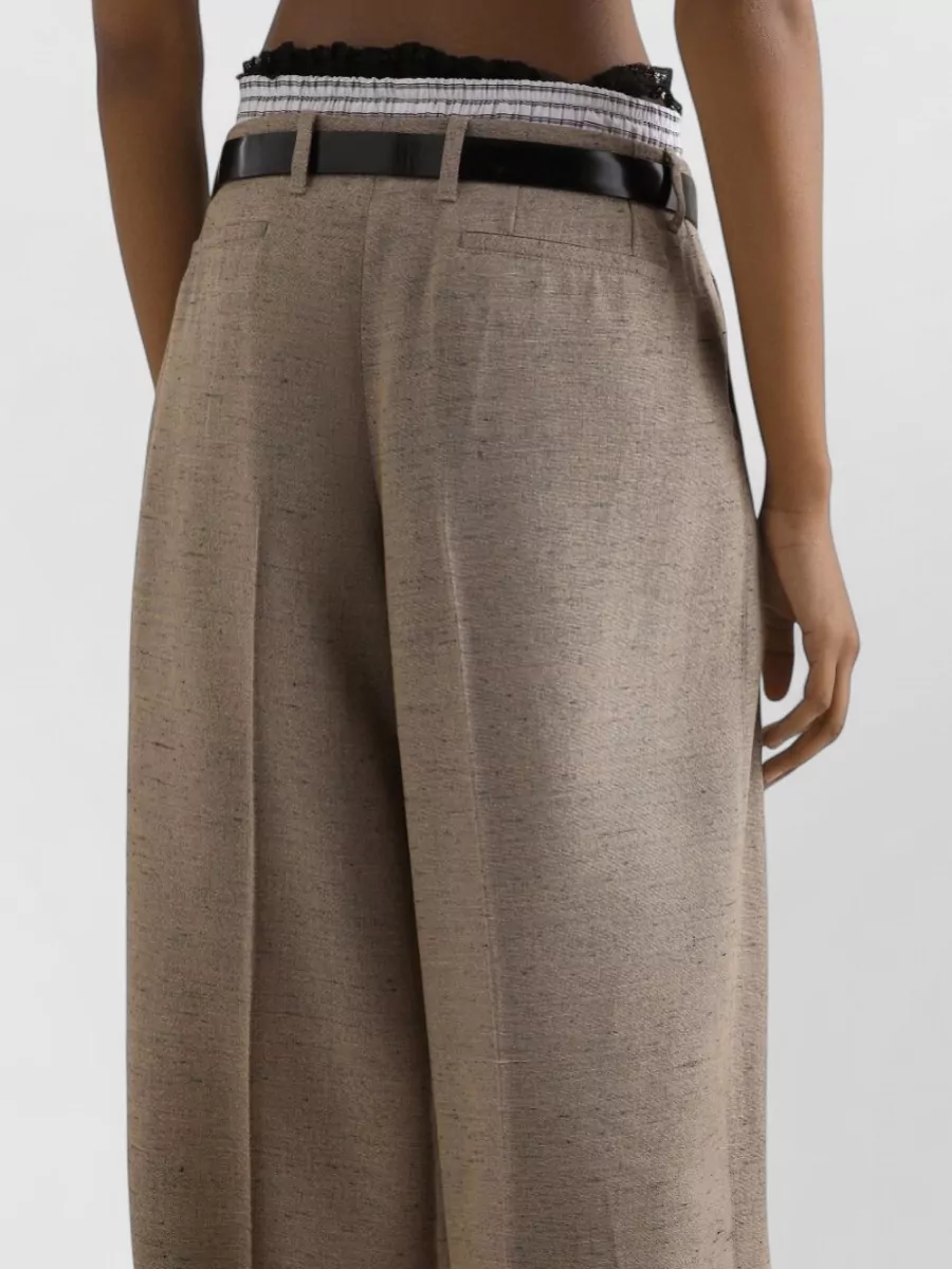 Dolce&Gabbana Tweed-Effect High-Rise Wide-Leg Trousers