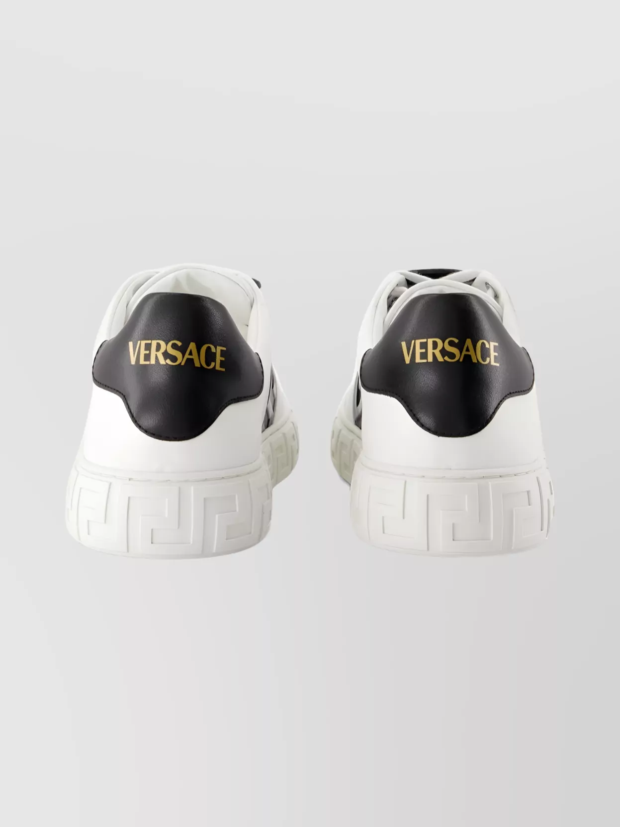 Versace Leather Sneakers Low-Top Round Toe