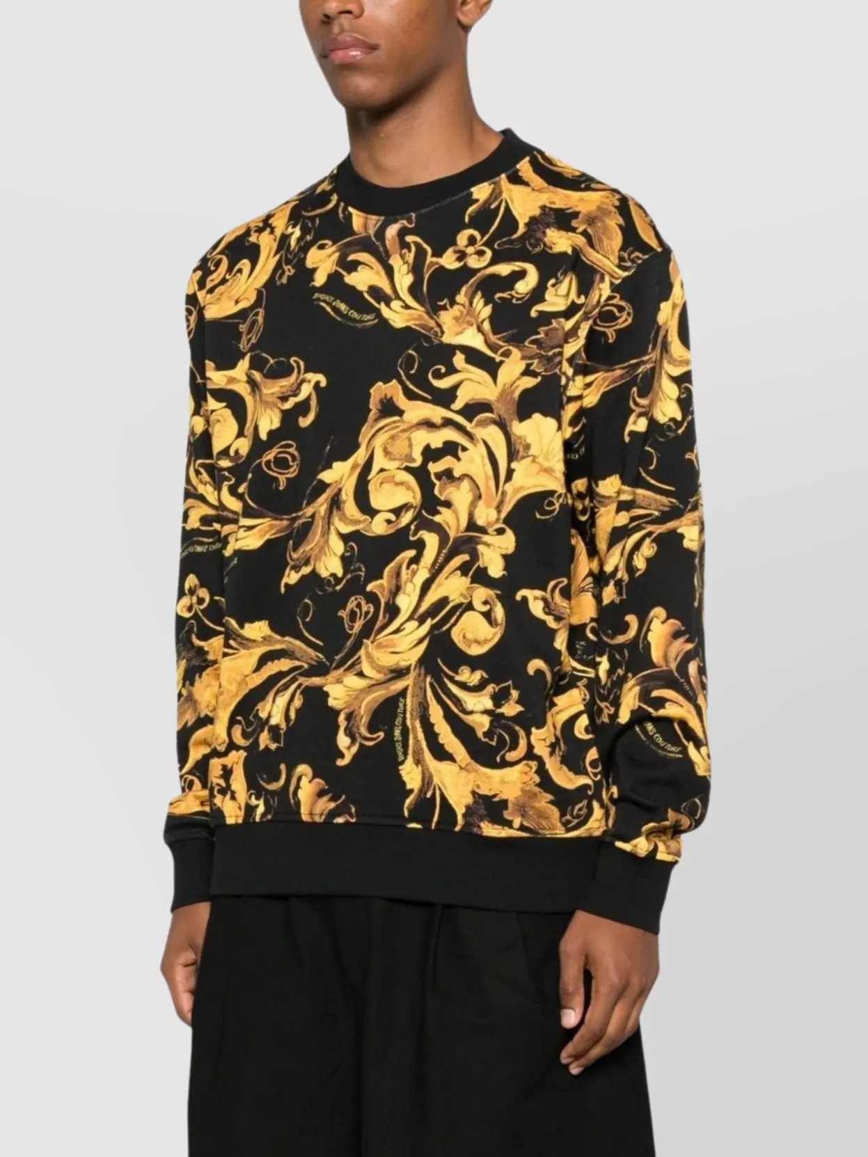 Versace Jeans Couture Baroque Print Crew Neck Long Sleeve Sweatshirt