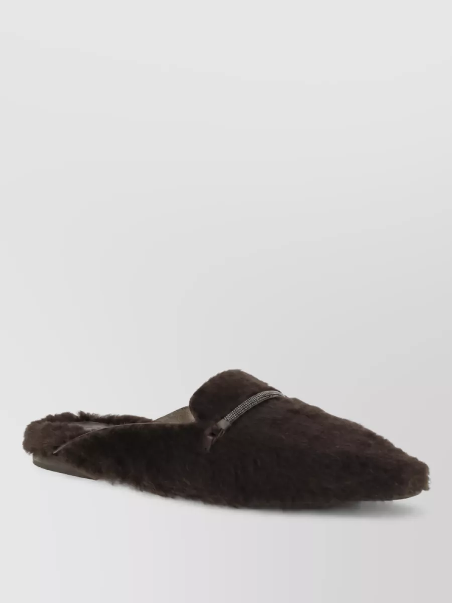 Brunello Cucinelli shearling mules