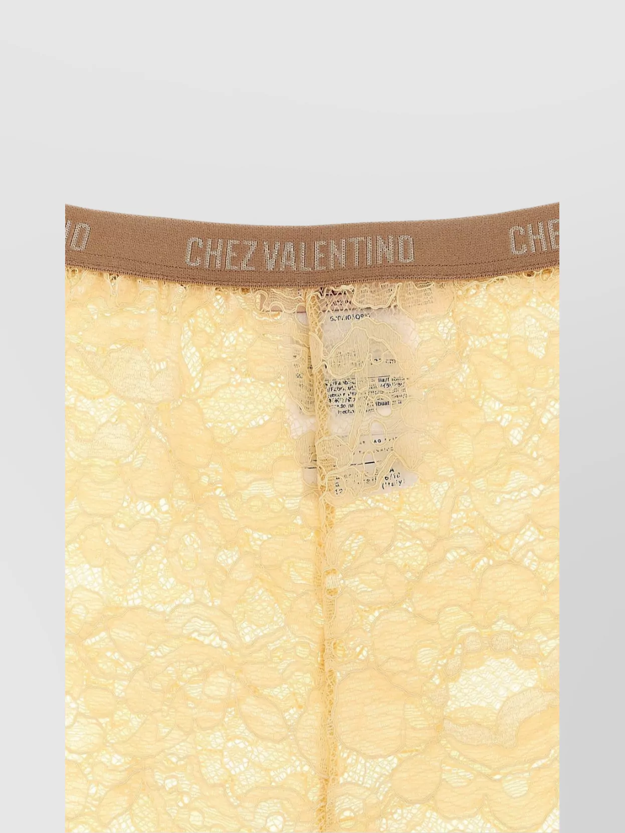Valentino Lace Trimmed Floral Sheer Tights In Nude
