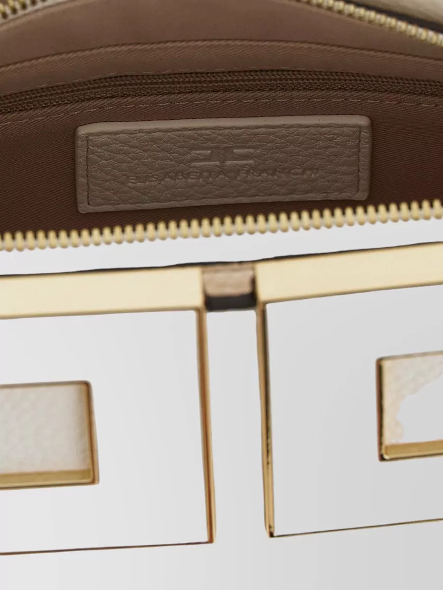 Elisabetta Franchi Textured Faux Leather Shoulder Bag