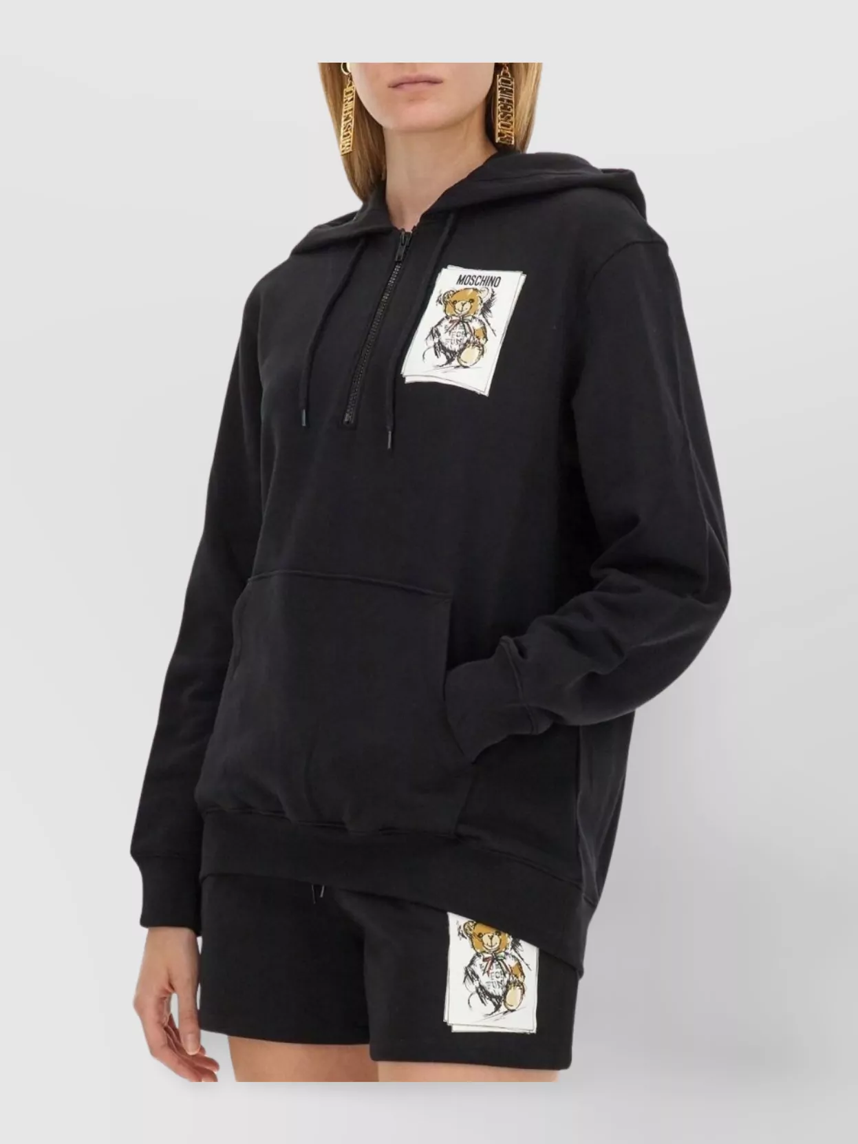Moschino Logo Print Hooded Sweatshirt