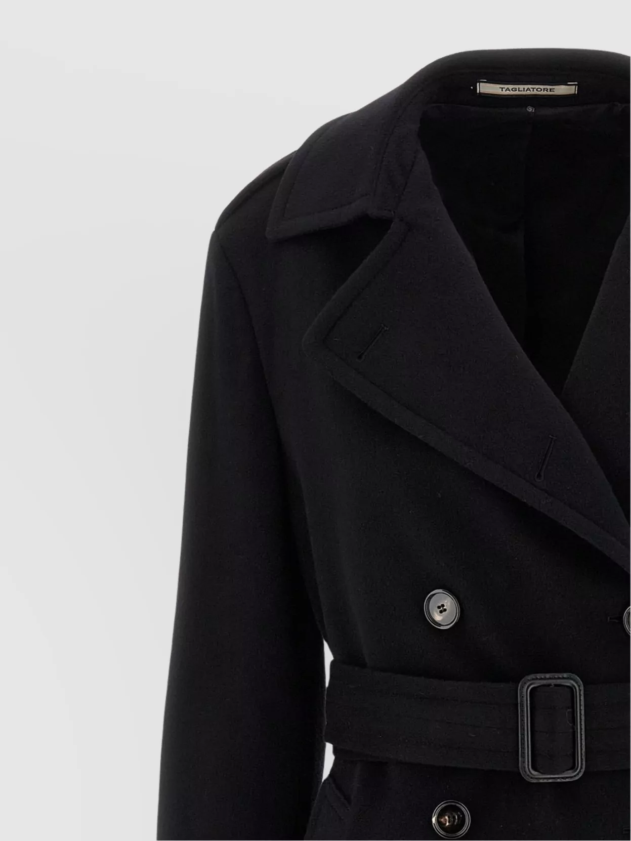 Tagliatore 'Sophisticated' Double-Breasted Coat Belted Waist