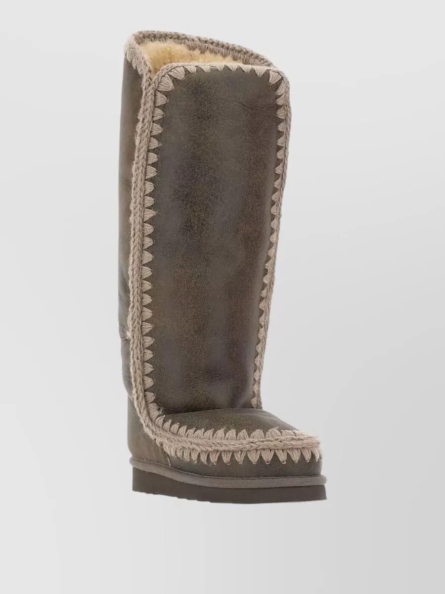 Mou Leather Knee-High Boots