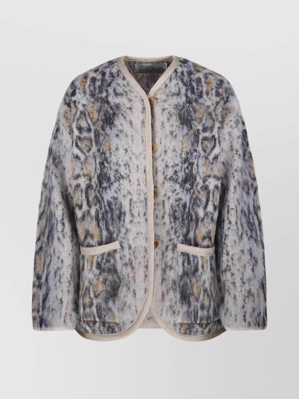 Forte Forte Knitwear Coat With Front Pockets And Long Sleeves In Multi