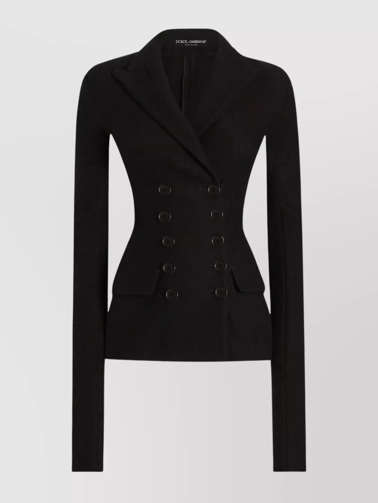 Dolce & Gabbana Double-breasted Jacket In Wool Cloth In Black