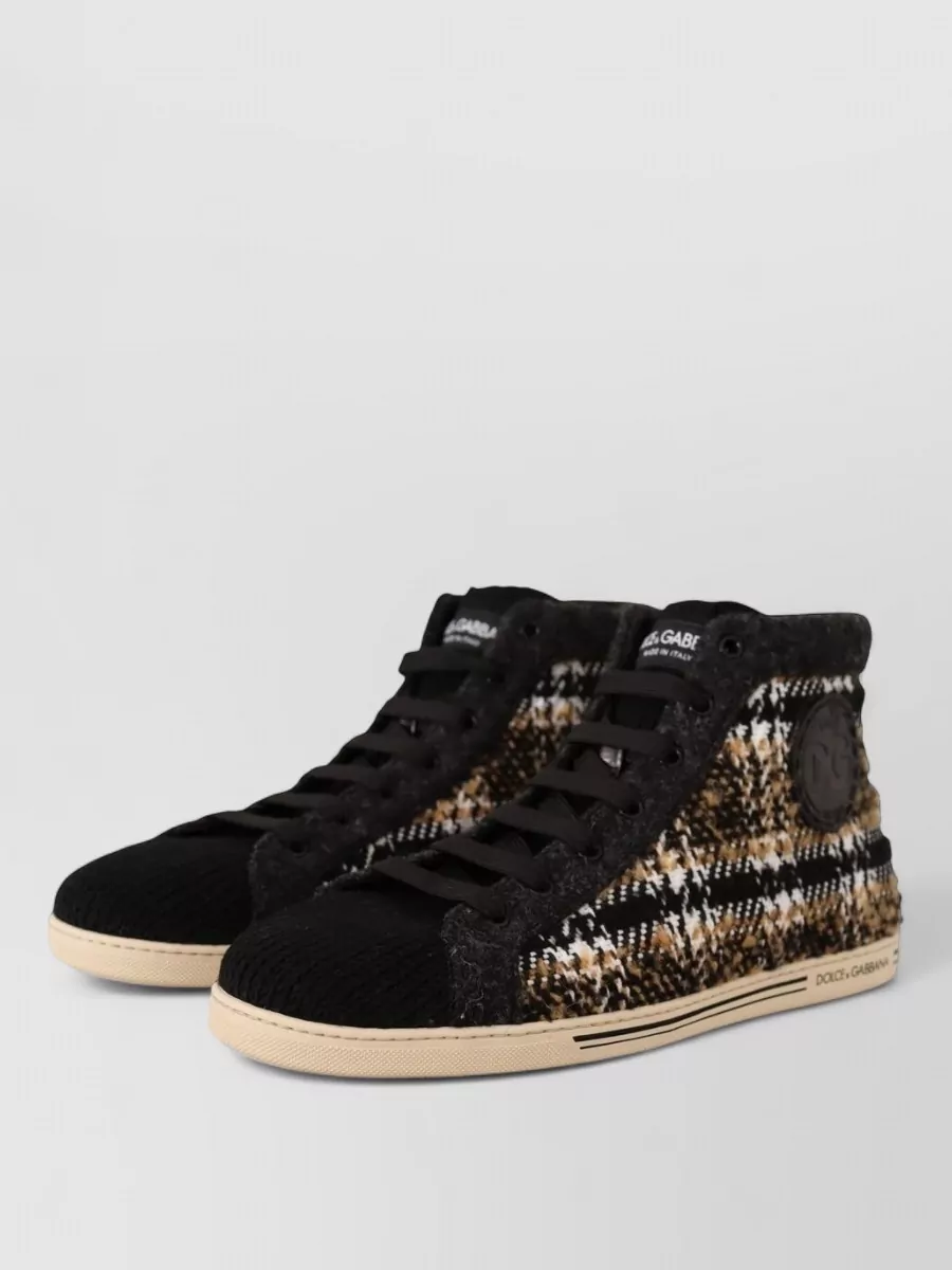 Dolce&Gabbana Plaid High-Top Sneakers