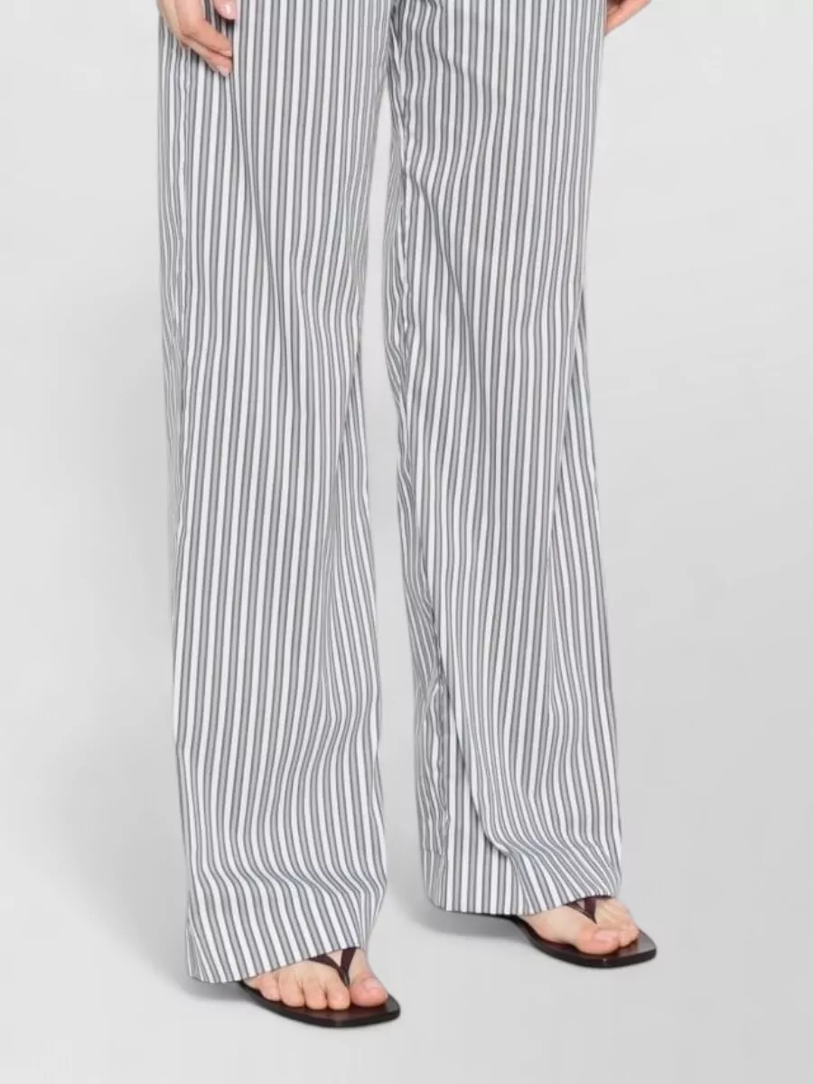 Iro Lia Striped Cotton Blend Wide Leg Trousers