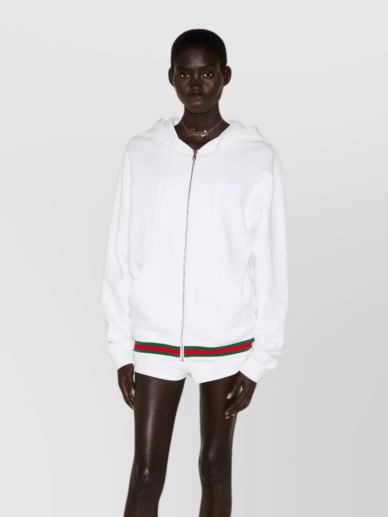 Gucci Oversize Hooded Knitwear Web Trim