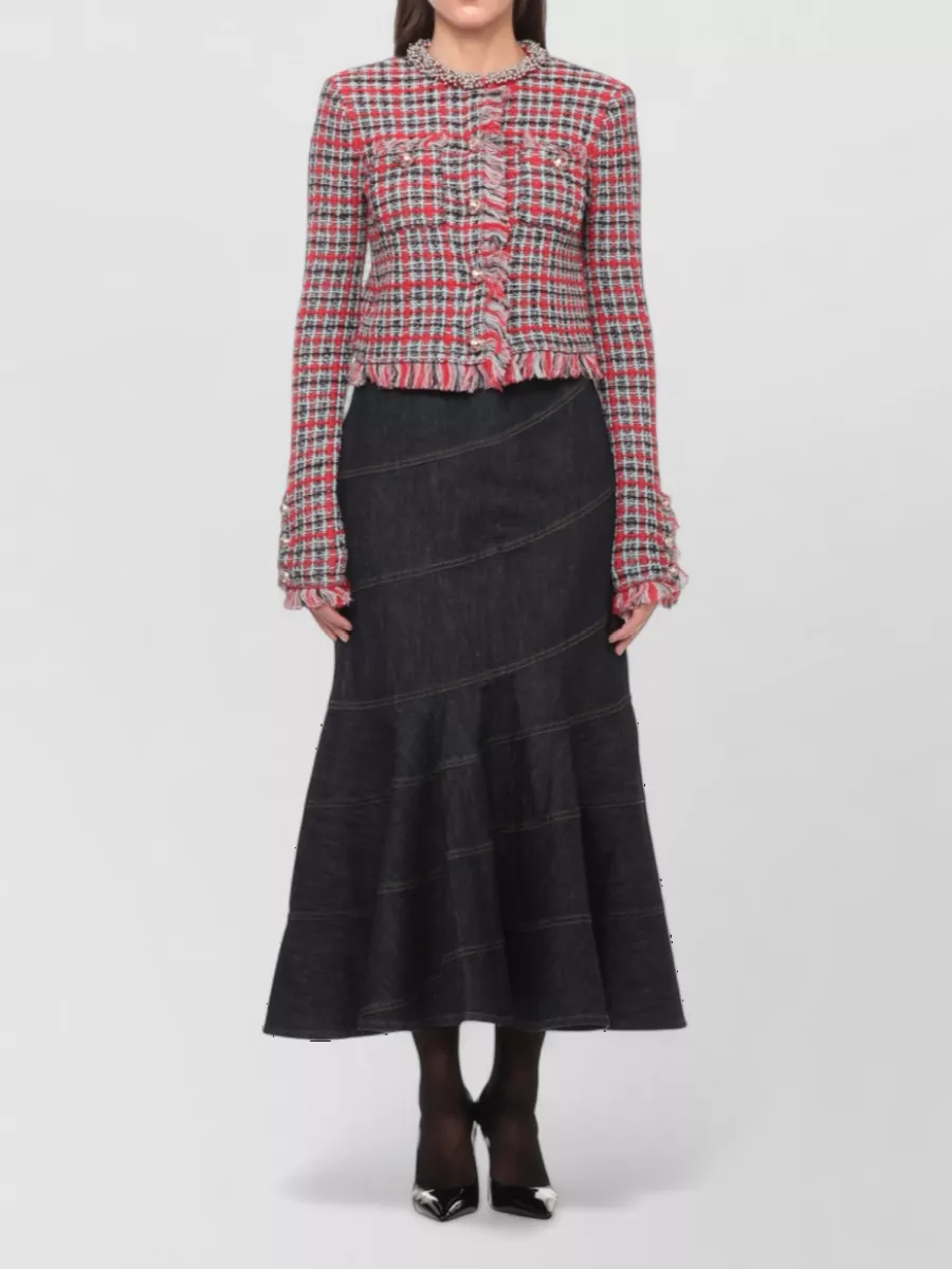 Self-Portrait checked long-sleeve blazer