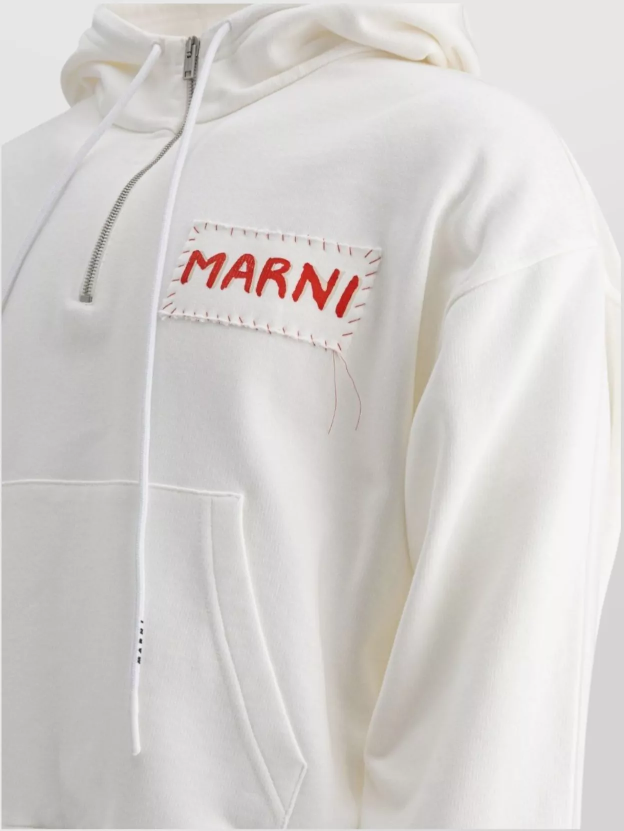 MARNI HOODED SWEATSHIRT WITH DRAWSTRING DETAIL AND FRONT POCKET