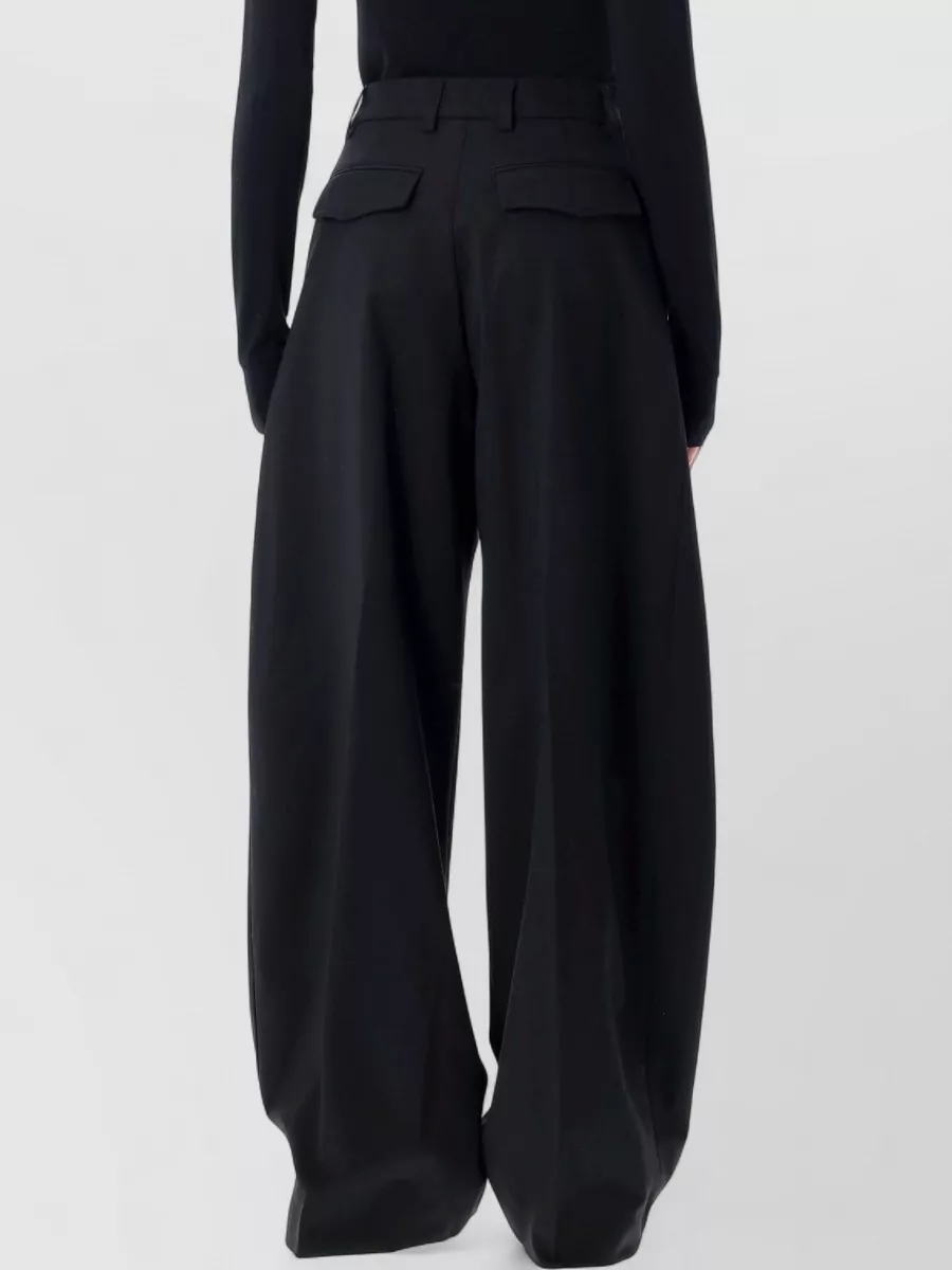 Thelatest Virgin Wool-Blend Pleated Wide-Leg Trousers