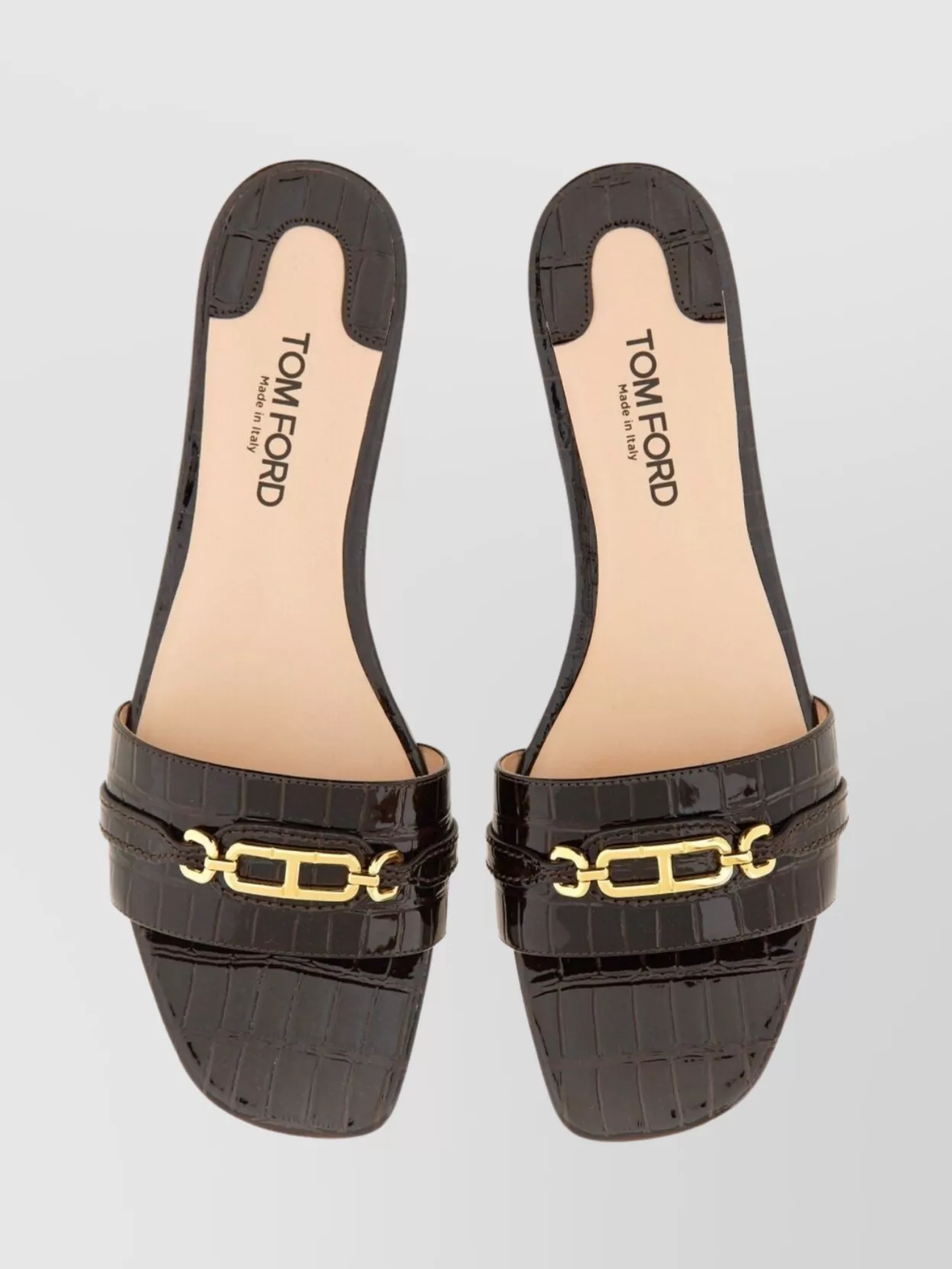 Tom Ford Embossed Croc Slide Sandal