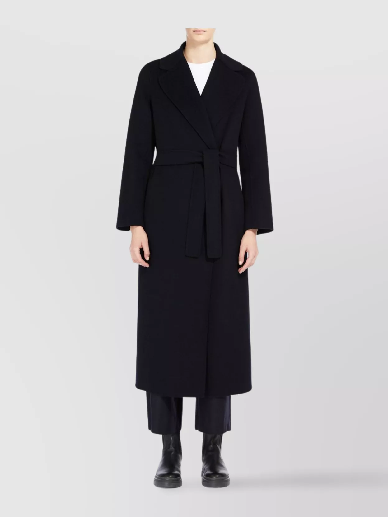S Max Mara Long Straight Coat Belted Waist