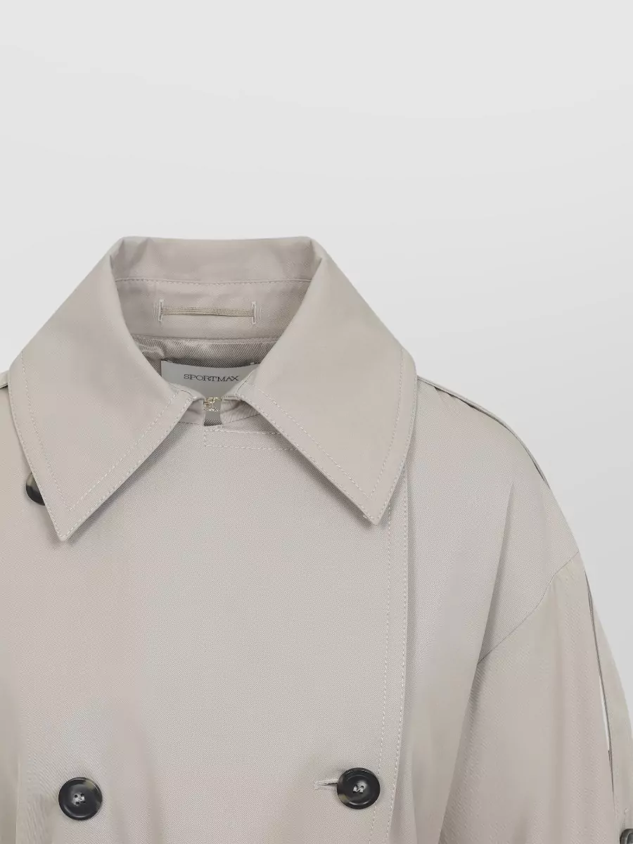 Sportmax Gocce Trench Coat Buttoned Cuffs Epaulettes