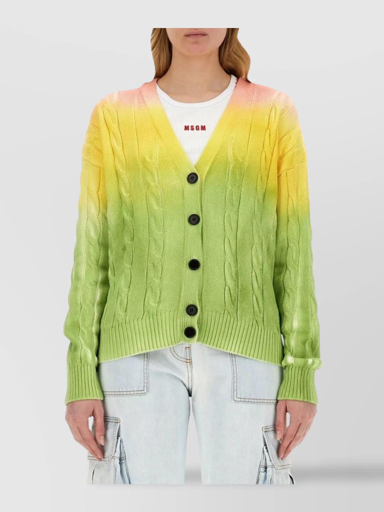 Msgm Gradient Design Cardigan