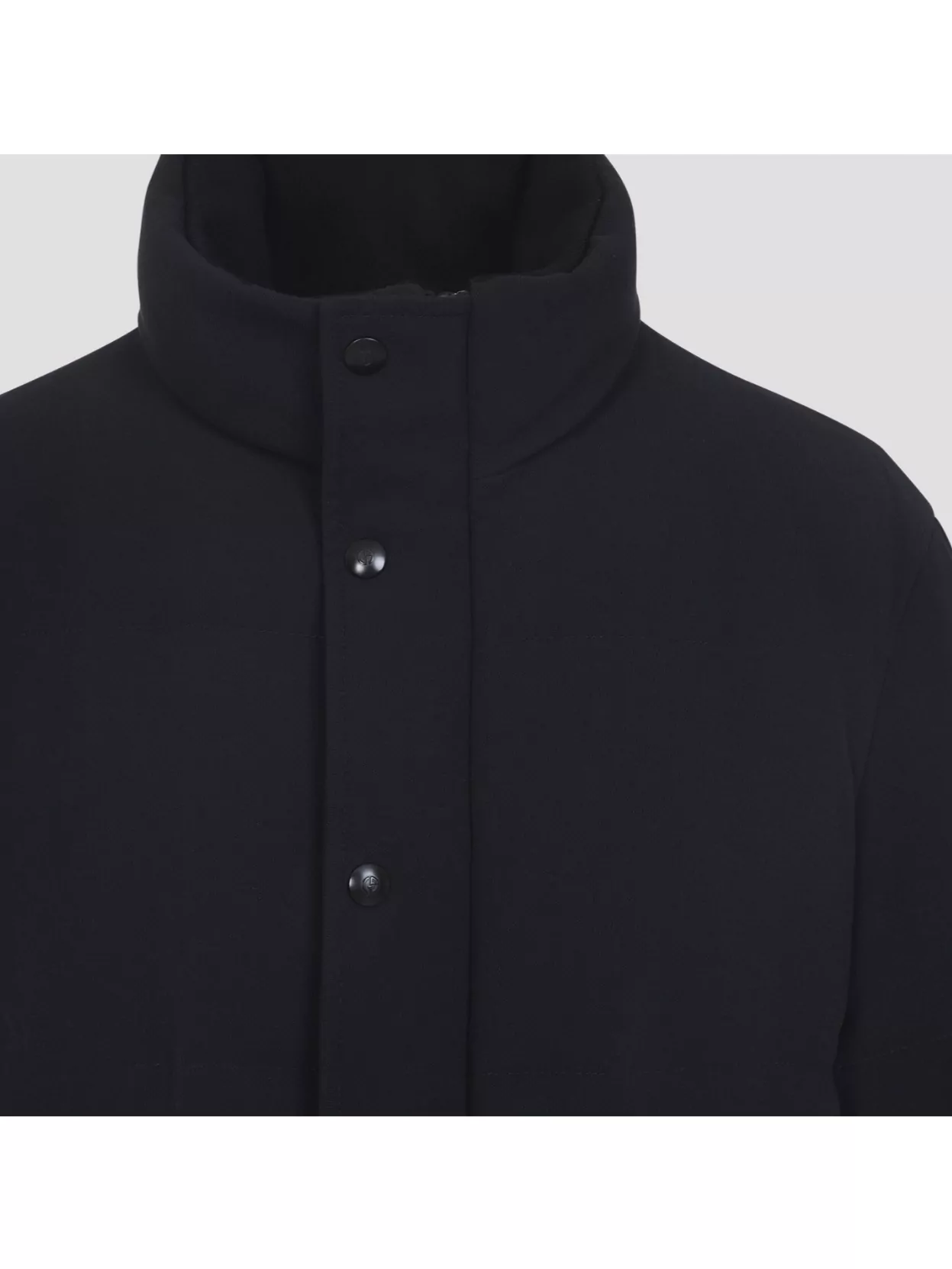 Giorgio Armani Quilted High Collar Jacket With Front Pockets