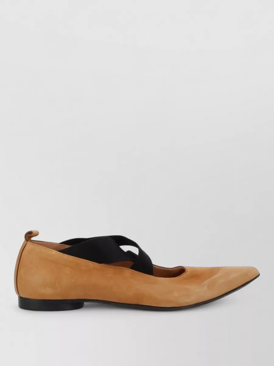Uma Wang Leather Pointed Ballerina Shoes