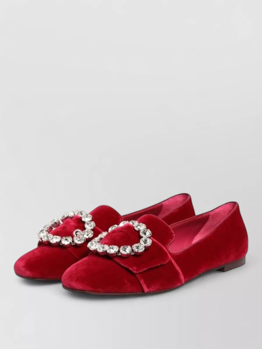 Dolce&Gabbana Velvet Crystal-Embellished Slippers