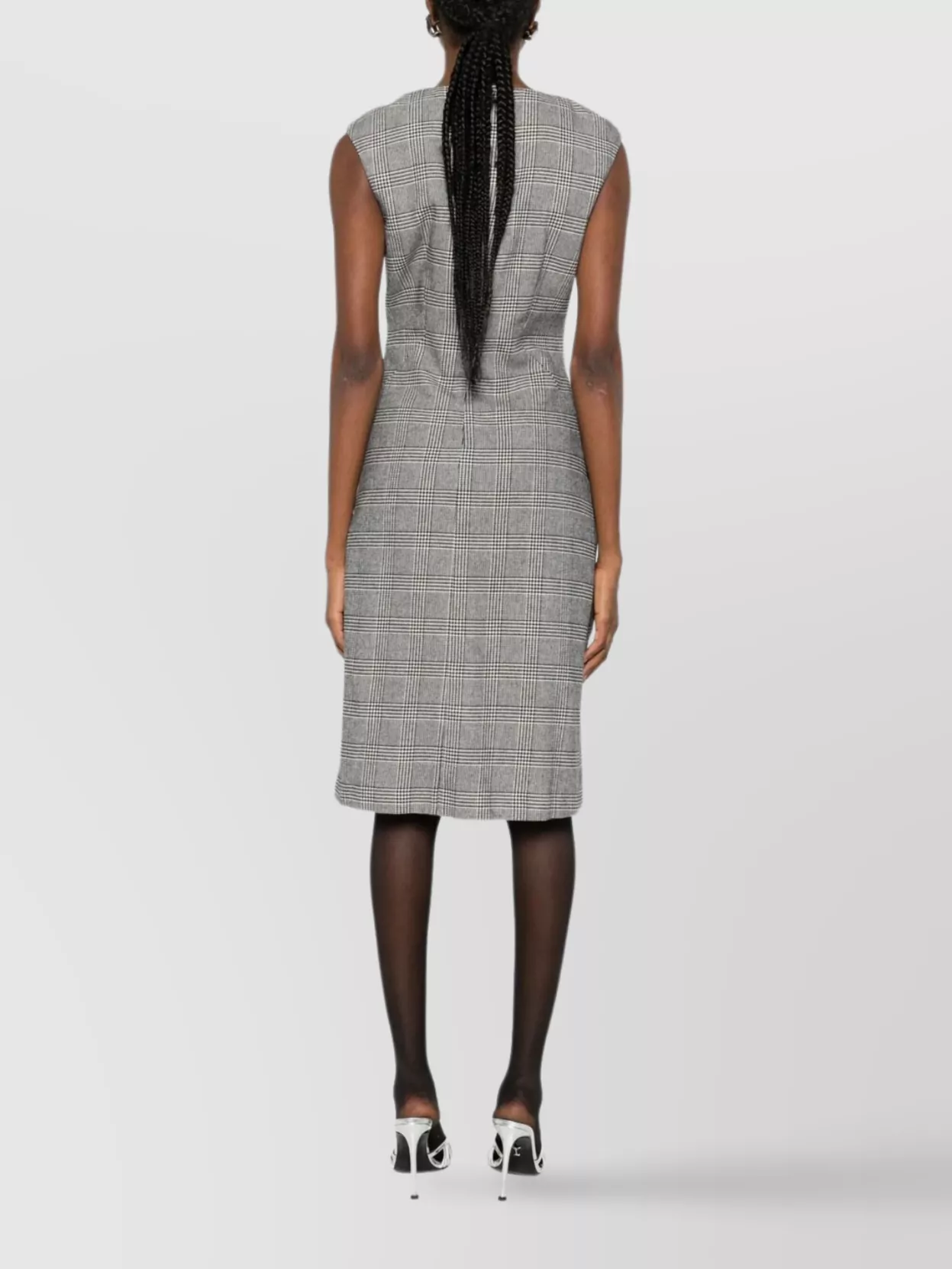 Ermanno Firenze Sleeveless Knee-Length Dress Bow Detail