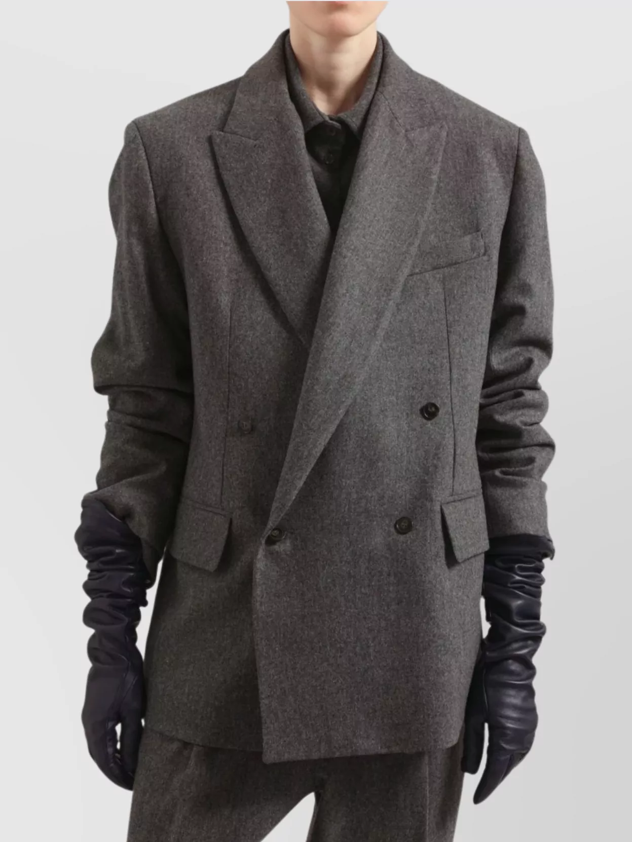 The Frankie Shop Double Breasted Flannel Blazer Newark