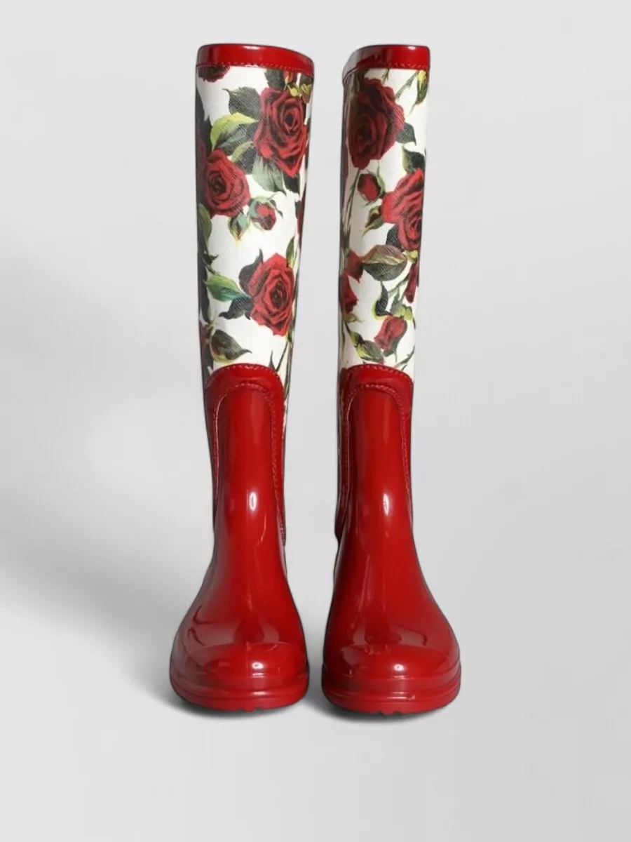 Dolce&Gabbana floral-print rubber knee-high boots