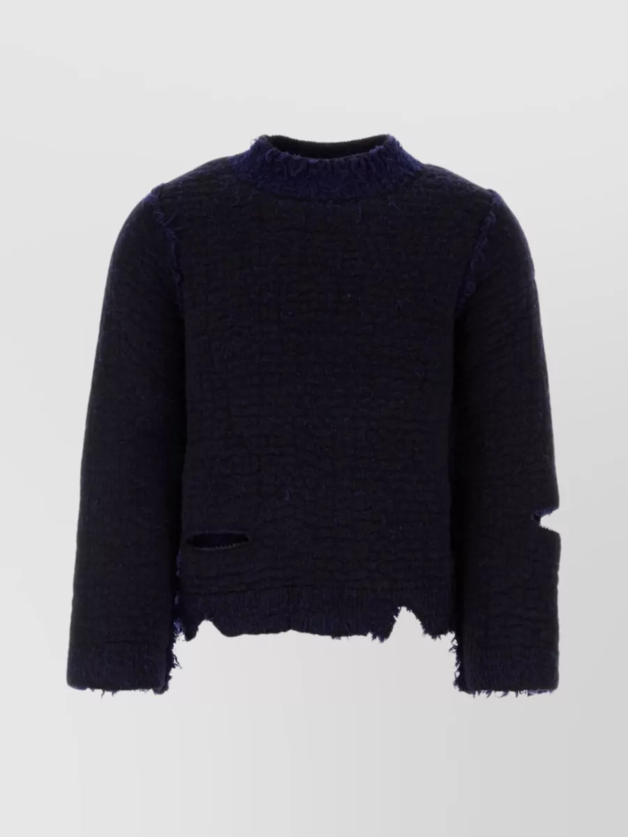 Shop Namacheko Contrasting Wool Blend Pullover In Blue