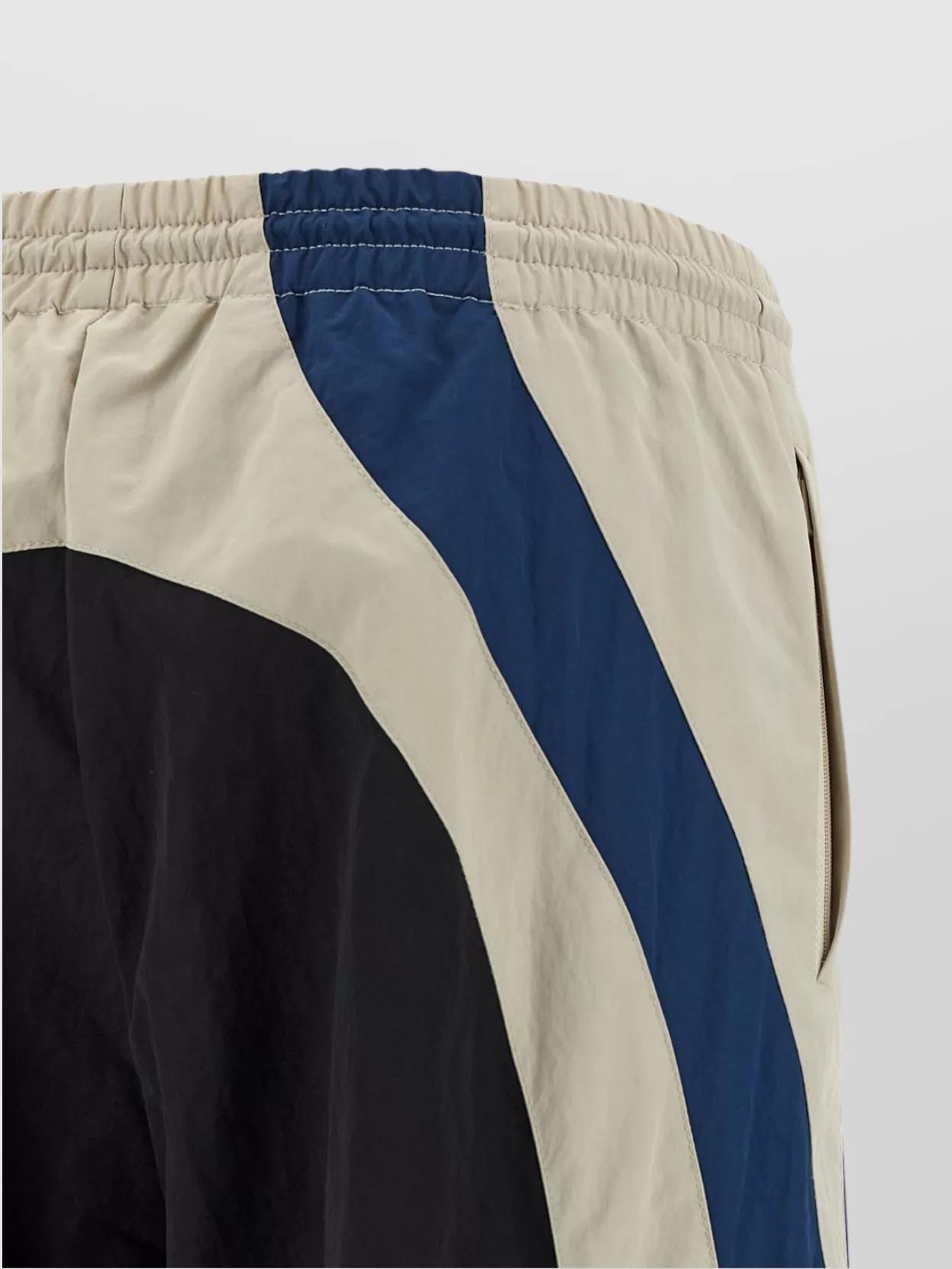 Attico Color Block Panel Joggers With Elastic In Black