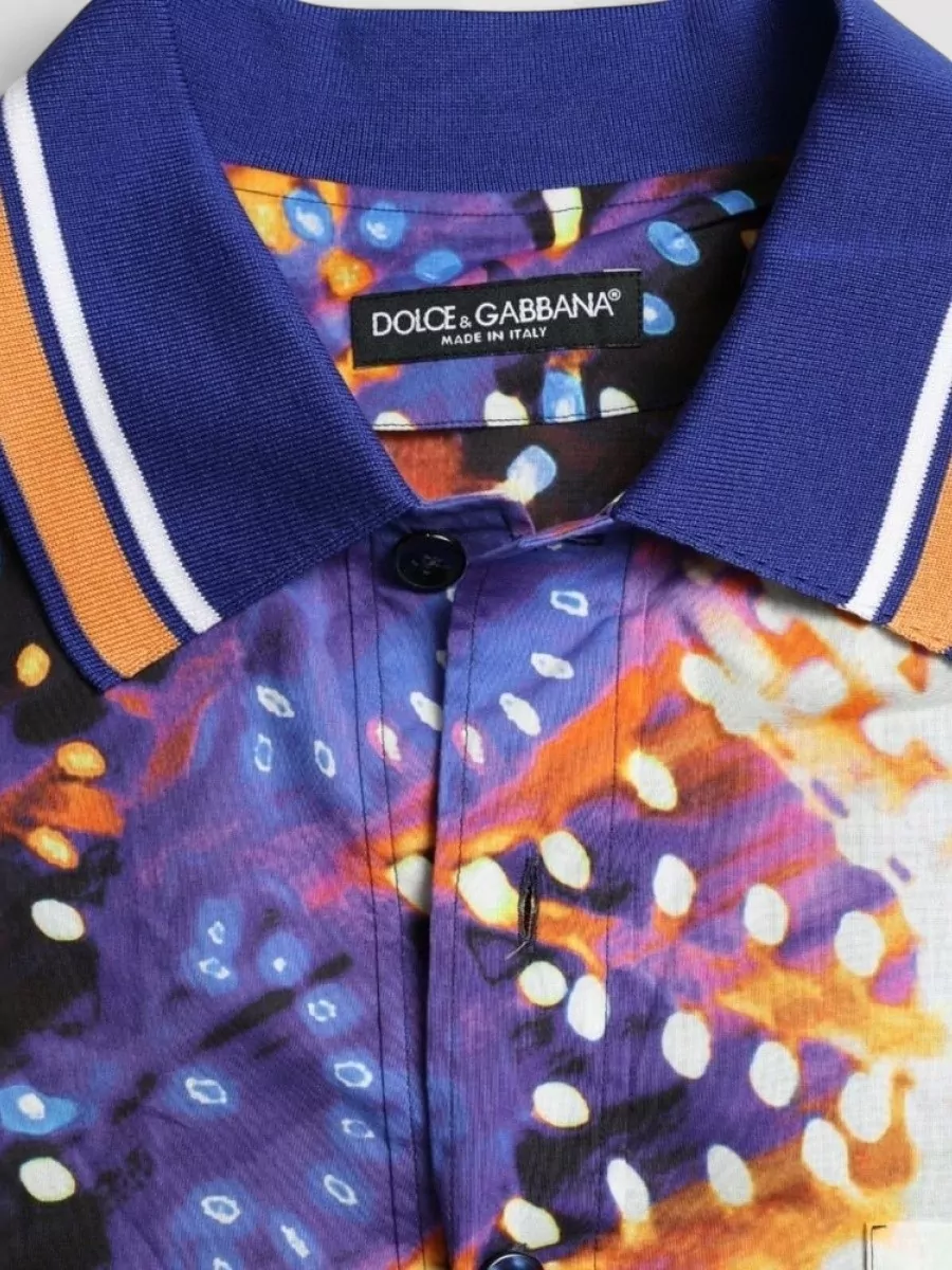 Dolce&Gabbana Printed Cotton Polo Shirt