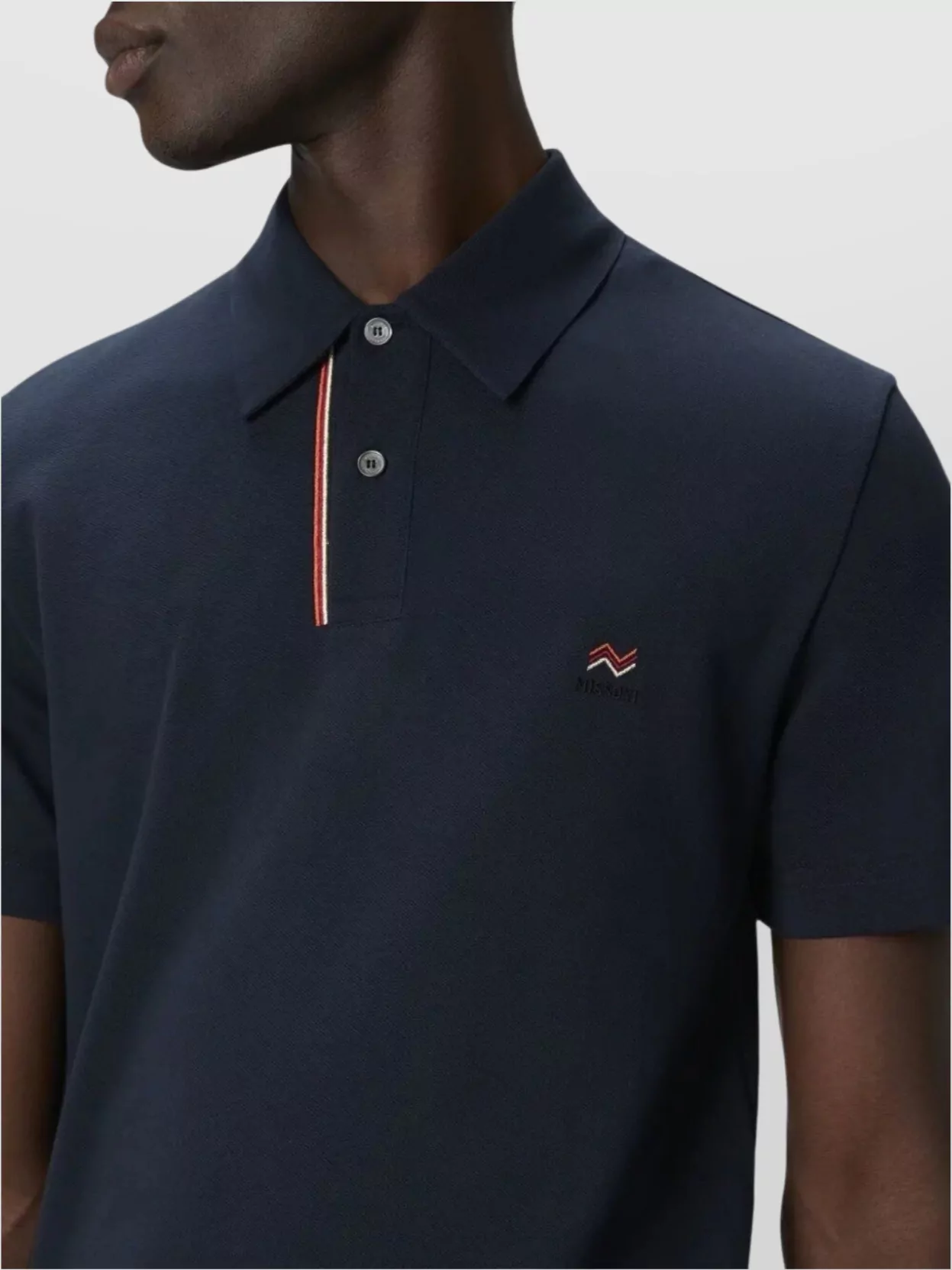 Missoni Handcrafted Polo Shirt Three-Striped Collar