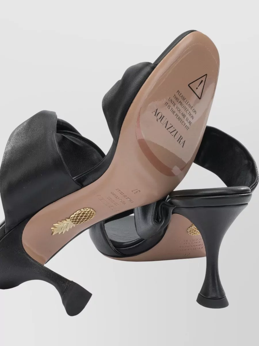 Aquazzura Twist 75Mm Leather Sandals Open Toe