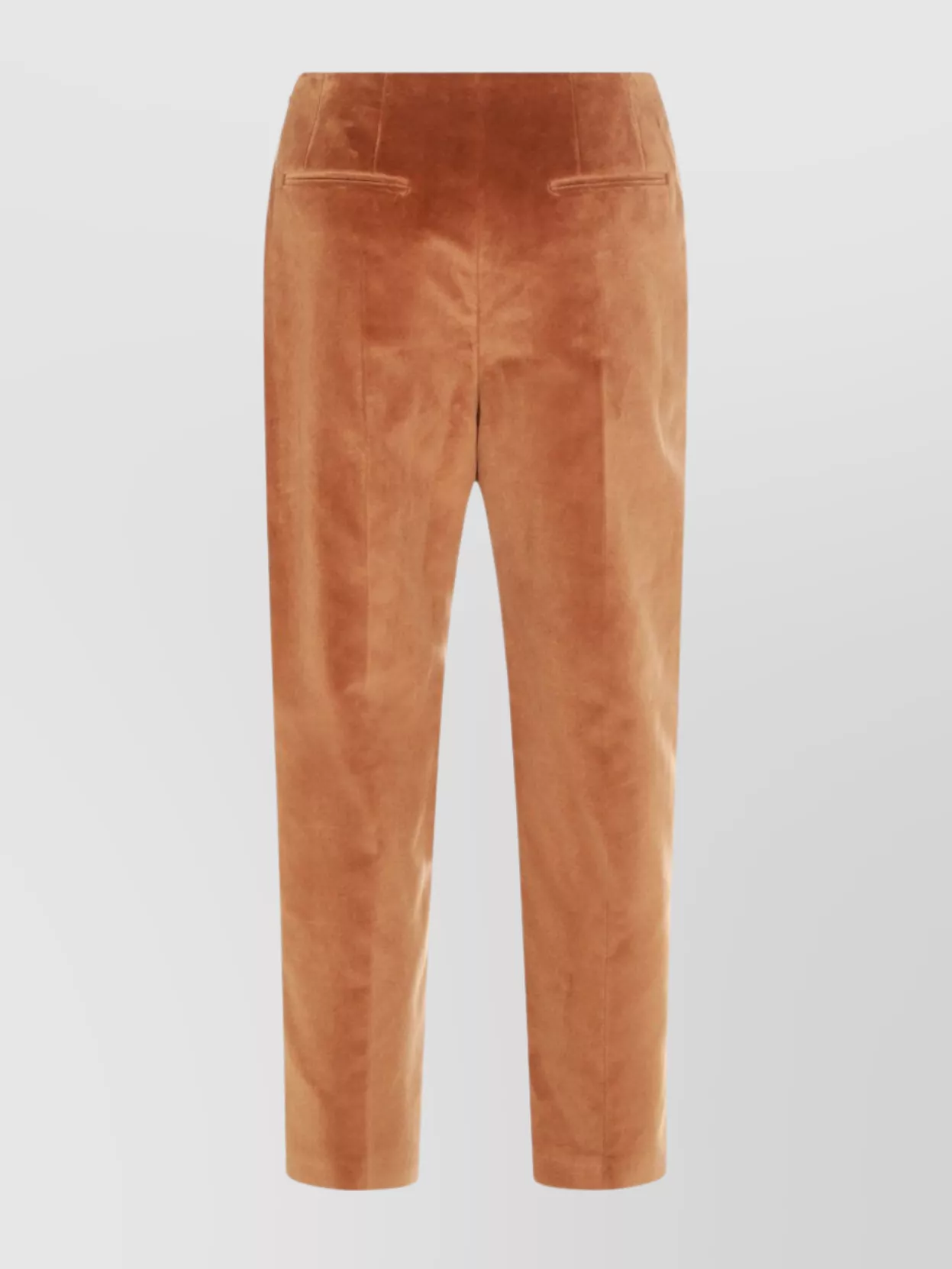 Marni High Waist Cropped Velvet Trousers With Pockets In Orange