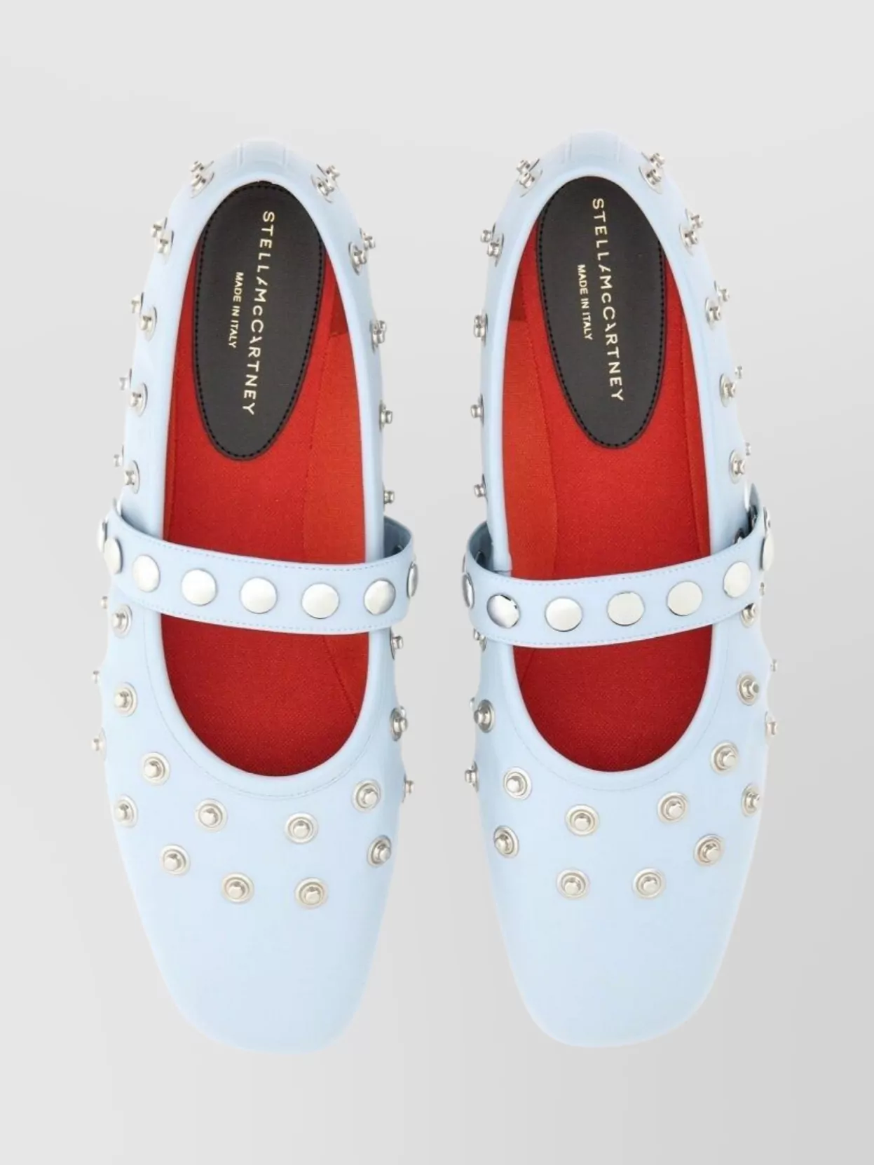 Shop Stella Mccartney "ryder" Studded Pointed Toe Ballerina Shoes