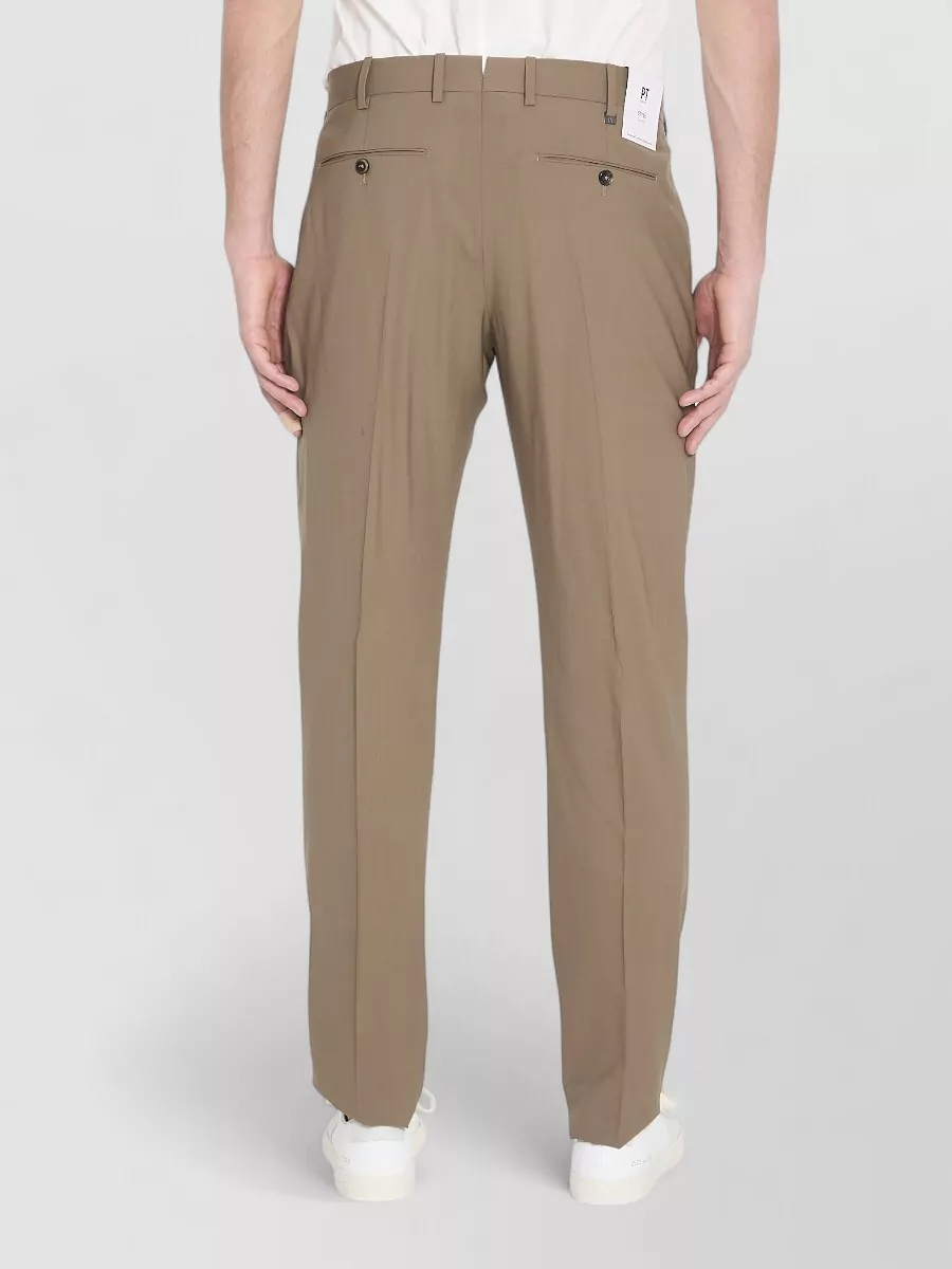 Pt Torino Virgin Wool Mid-Rise Straight-Leg Trousers